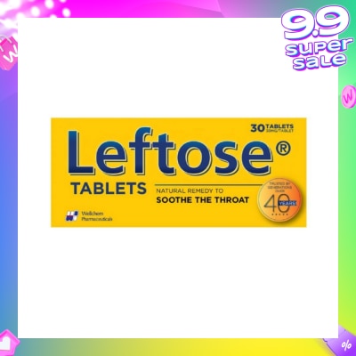 LEFTOSE Chesty Coughs & Sore Throats 30mg (Per Tablet) 30 Tablets