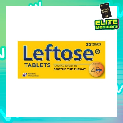 LEFTOSE Chesty Coughs & Sore Throats 30mg (Per Tablet) 30 Tablets