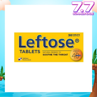 LEFTOSE Chesty Coughs & Sore Throats 30mg (Per Tablet) 30 Tablets