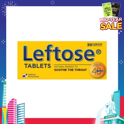 LEFTOSE Chesty Coughs & Sore Throats 30mg (Per Tablet) 30 Tablets
