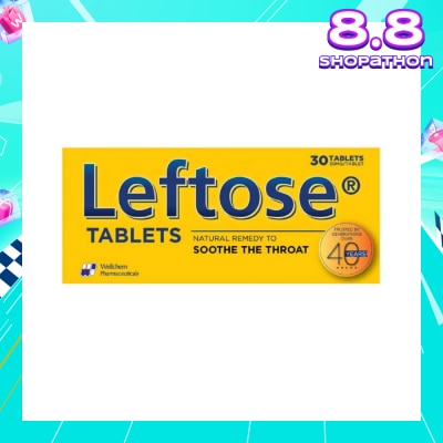 LEFTOSE Chesty Coughs & Sore Throats 30mg (Per Tablet) 30 Tablets