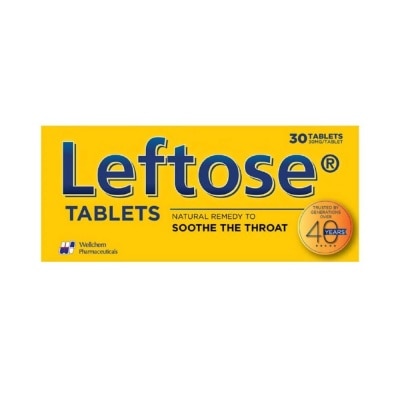 LEFTOSE Chesty Coughs & Sore Throats 30mg (Per Tablet) 30 Tablets