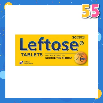 LEFTOSE Chesty Coughs & Sore Throats 30mg (Per Tablet) 30 Tablets