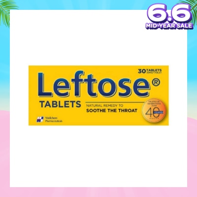 LEFTOSE Chesty Coughs & Sore Throats 30mg (Per Tablet) 30 Tablets
