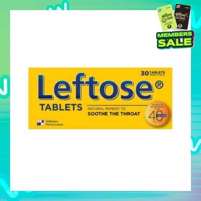 LEFTOSE Chesty Coughs & Sore Throats 30mg (Per Tablet) 30 Tablets