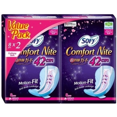 SOFY Body Fit Night Slim Wing 42cm Twin Pack 8's x 2