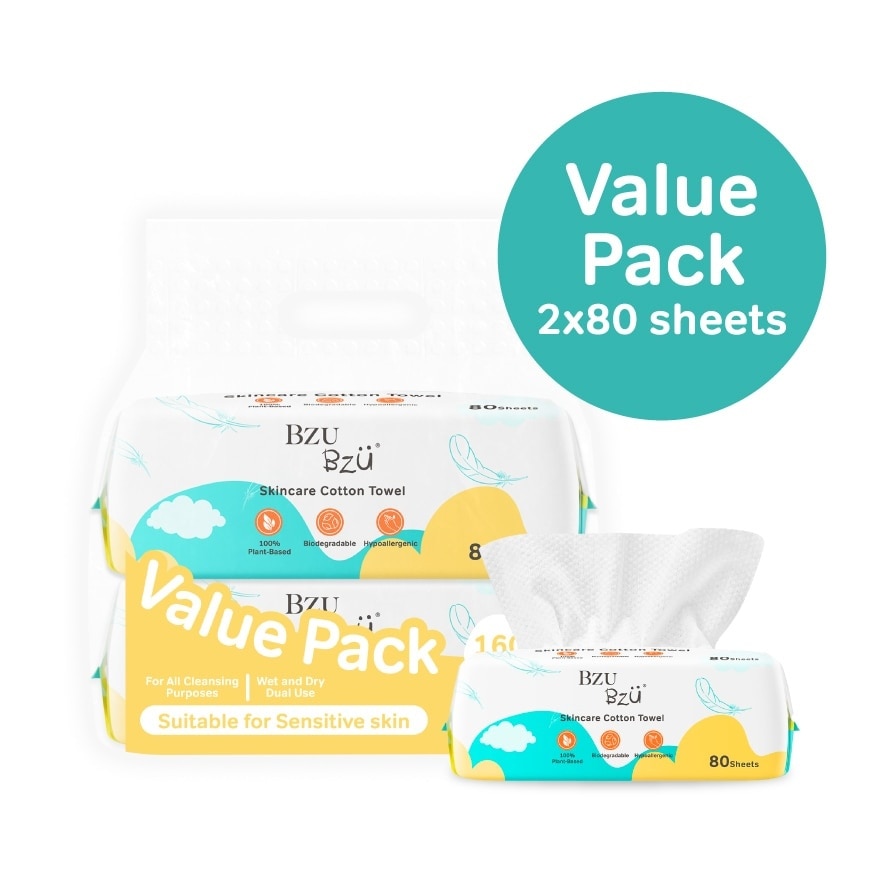 Skincare Cotton Towel Value Packset 80s X 2 pack