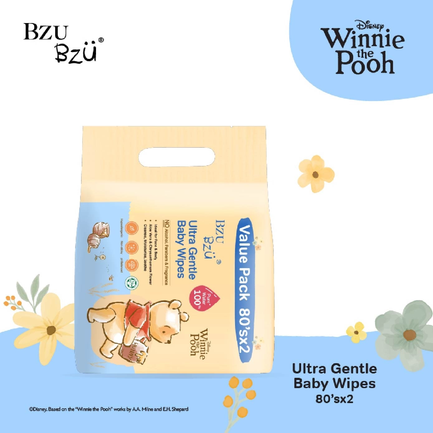 Ultra Gentle Fragrance Free Baby Wet Wipes 80s X 2 pack