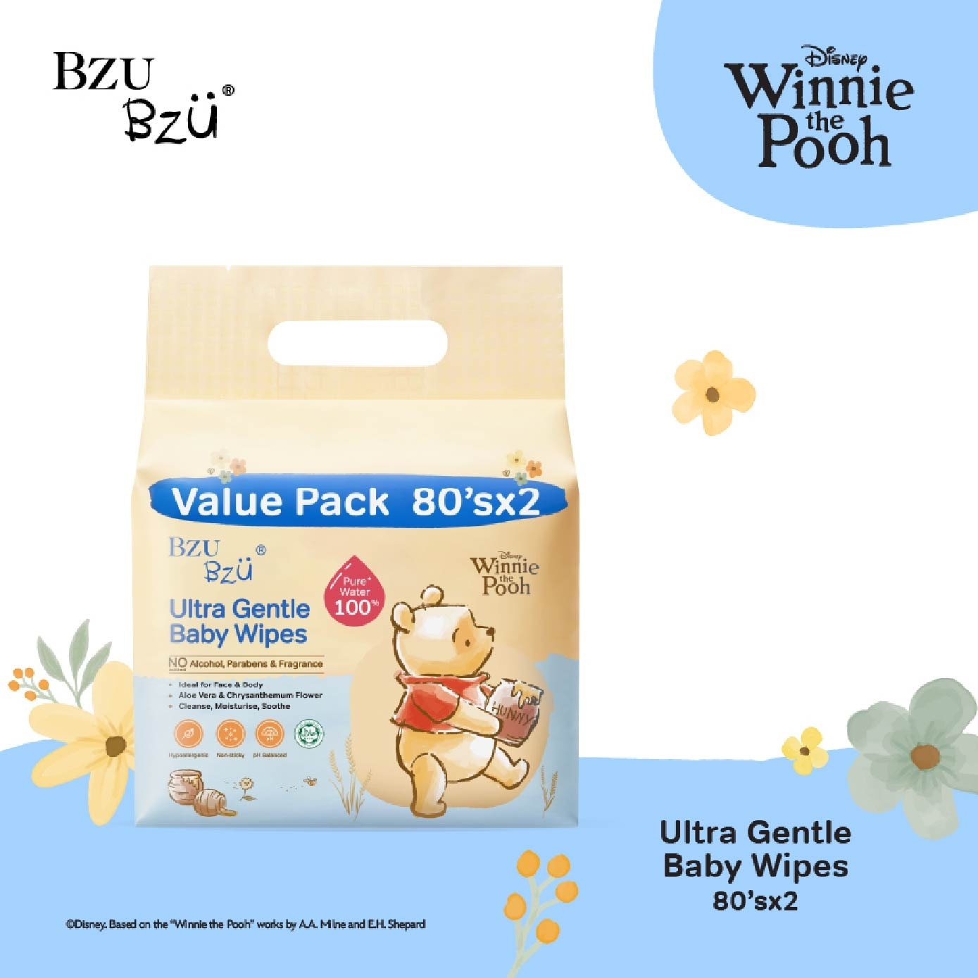 Ultra Gentle Fragrance Free Baby Wet Wipes 80s X 2 pack
