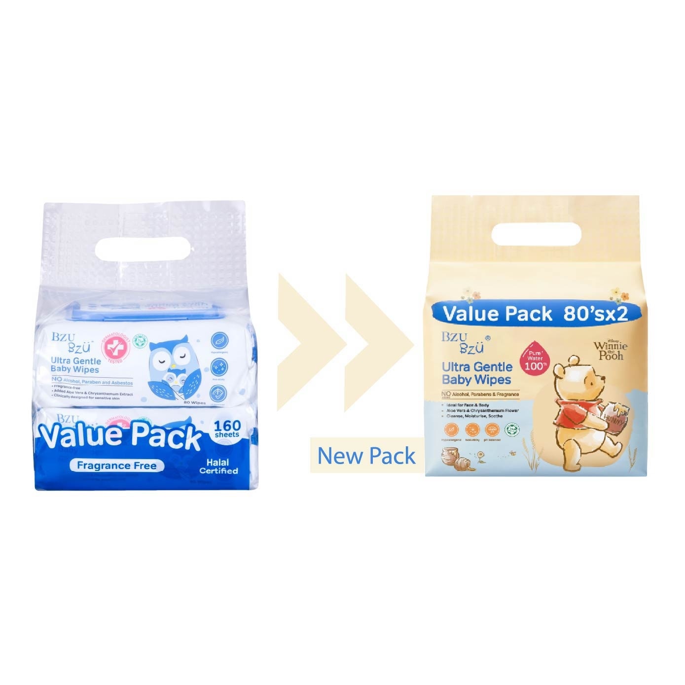 Ultra Gentle Fragrance Free Baby Wet Wipes 80s X 2 pack