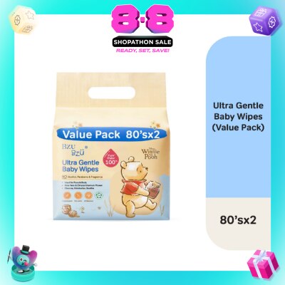 BZU BZU - Ultra Gentle Fragrance Free Baby Wet Wipes 80s X 2 pack