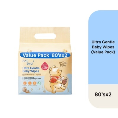 BZU BZU - Ultra Gentle Fragrance Free Baby Wet Wipes 80s X 2 pack