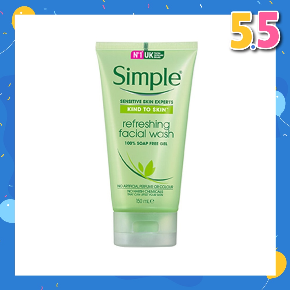 SIMPLE Refreshing Facial Wash 150ml (Kind to skin)