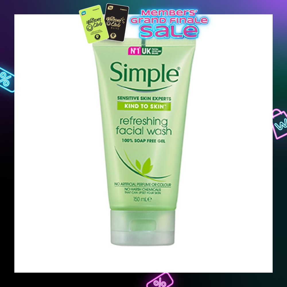 SIMPLE Refreshing Facial Wash 150ml (Kind to skin)