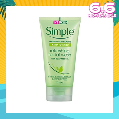 SIMPLE SIMPLE Refreshing Facial Wash 150ml (Kind to skin)