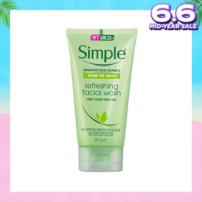 SIMPLE SIMPLE Refreshing Facial Wash 150ml (Kind to skin)