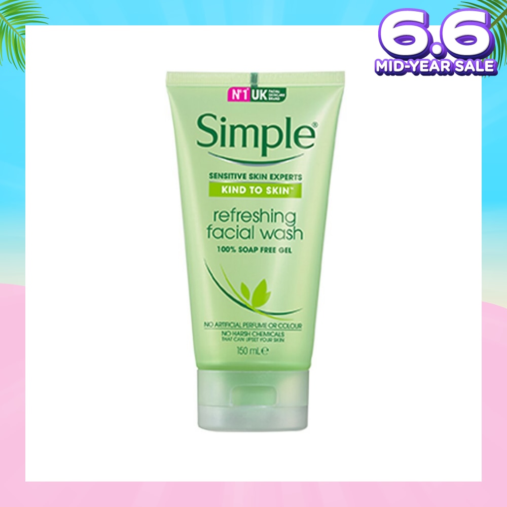 SIMPLE Refreshing Facial Wash 150ml (Kind to skin)