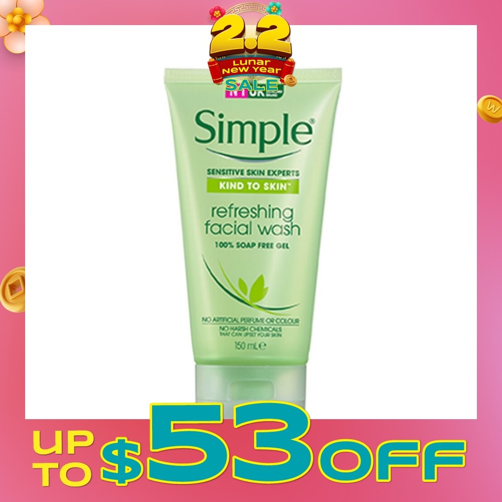 SIMPLE Refreshing Facial Wash 150ml (Kind to skin)