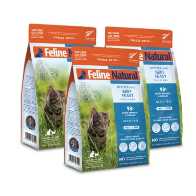 FELINE NATURAL - Beef Feast Freeze-Dried Cat Food 320g x 3s