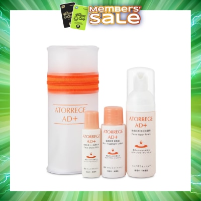 ATORREGE AD+ - Trial Set consists Face Wash Foam 50ml + Skin Treatment Lotion 30ml + Face Moist Milk 19ml