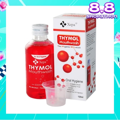 THYMOL Soothing Mouthwash Alcohol Free Natural Pine Oil Fragrance (For Sore Throat, Bad Breath, Oral Hygiene and Dentures Care) 120ml