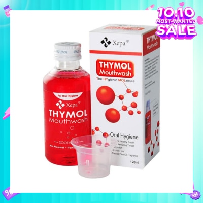 THYMOL Soothing Mouthwash Alcohol Free Natural Pine Oil Fragrance (For Sore Throat, Bad Breath, Oral Hygiene and Dentures Care) 120ml