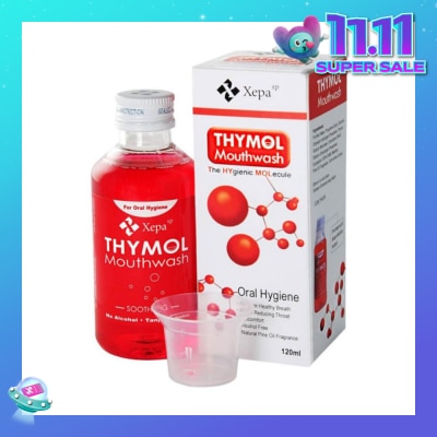 THYMOL Soothing Mouthwash Alcohol Free Natural Pine Oil Fragrance (For Sore Throat, Bad Breath, Oral Hygiene and Dentures Care) 120ml