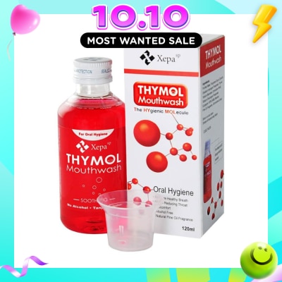THYMOL Soothing Mouthwash Alcohol Free Natural Pine Oil Fragrance (For Sore Throat, Bad Breath, Oral Hygiene and Dentures Care) 120ml image