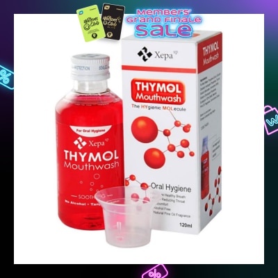 THYMOL Soothing Mouthwash Alcohol Free Natural Pine Oil Fragrance (For Sore Throat, Bad Breath, Oral Hygiene and Dentures Care) 120ml