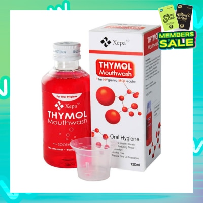 THYMOL Soothing Mouthwash Alcohol Free Natural Pine Oil Fragrance (For Sore Throat, Bad Breath, Oral Hygiene and Dentures Care) 120ml
