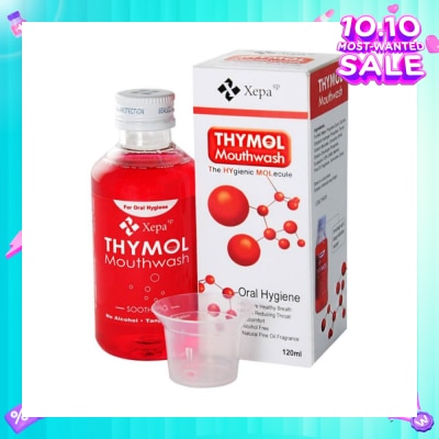 THYMOL Soothing Mouthwash Alcohol Free Natural Pine Oil Fragrance (For Sore Throat, Bad Breath, Oral Hygiene and Dentures Care) 120ml