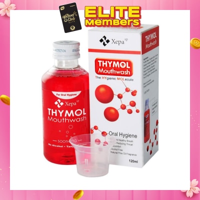 THYMOL Soothing Mouthwash Alcohol Free Natural Pine Oil Fragrance (For Sore Throat, Bad Breath, Oral Hygiene and Dentures Care) 120ml