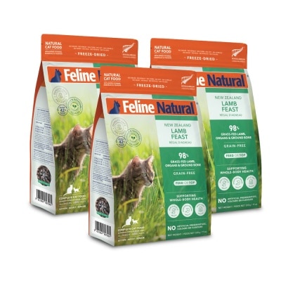 FELINE NATURAL - Lamb Feast Freeze-Dried Cat Food 320g x 3s