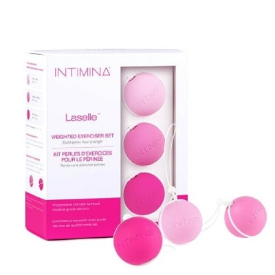 INTIMINA Laselle Weighted Kegel Balls Exerciser Set Pink (Build Pelvic Floor Strength) x 3s