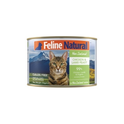 FELINE NATURAL - Chicken & Lamb Feast Canned Cat Food 170g