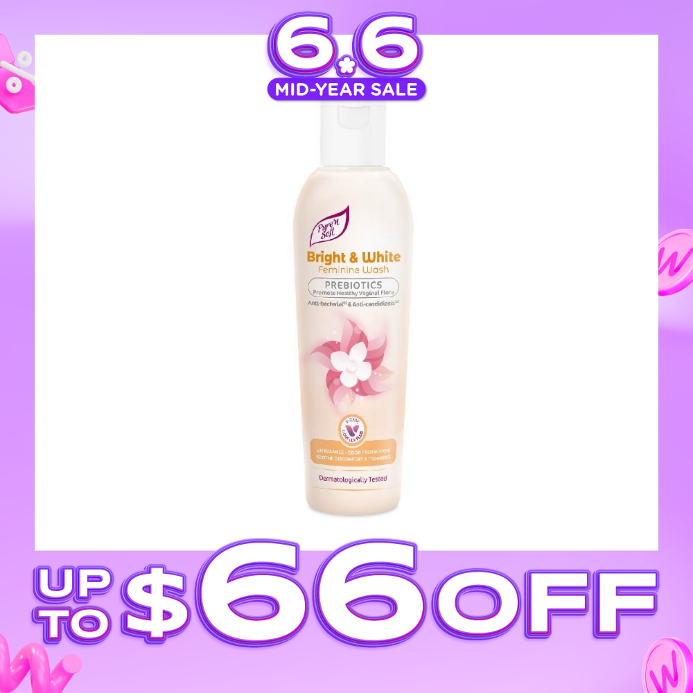 Bright & White Feminine Wash Prebiotics (Anti Bacterial And Anti Candidiasis) 200ml