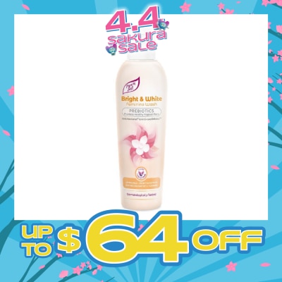 PURE N SOFT - Bright & White Feminine Wash Prebiotics (Anti Bacterial And Anti Candidiasis) 200ml