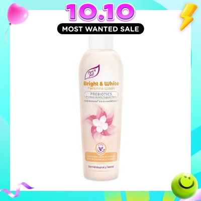 PURE N SOFT Bright & White Feminine Wash Prebiotics (Anti Bacterial And Anti Candidiasis) 200ml image