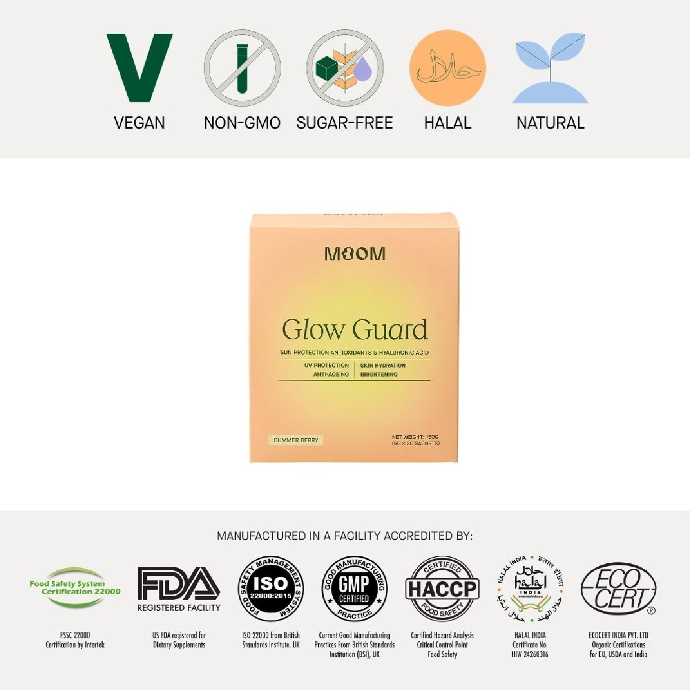 Glow Guard Sun Protection Antioxidants & Hyaluronic Acid 5g x 30s