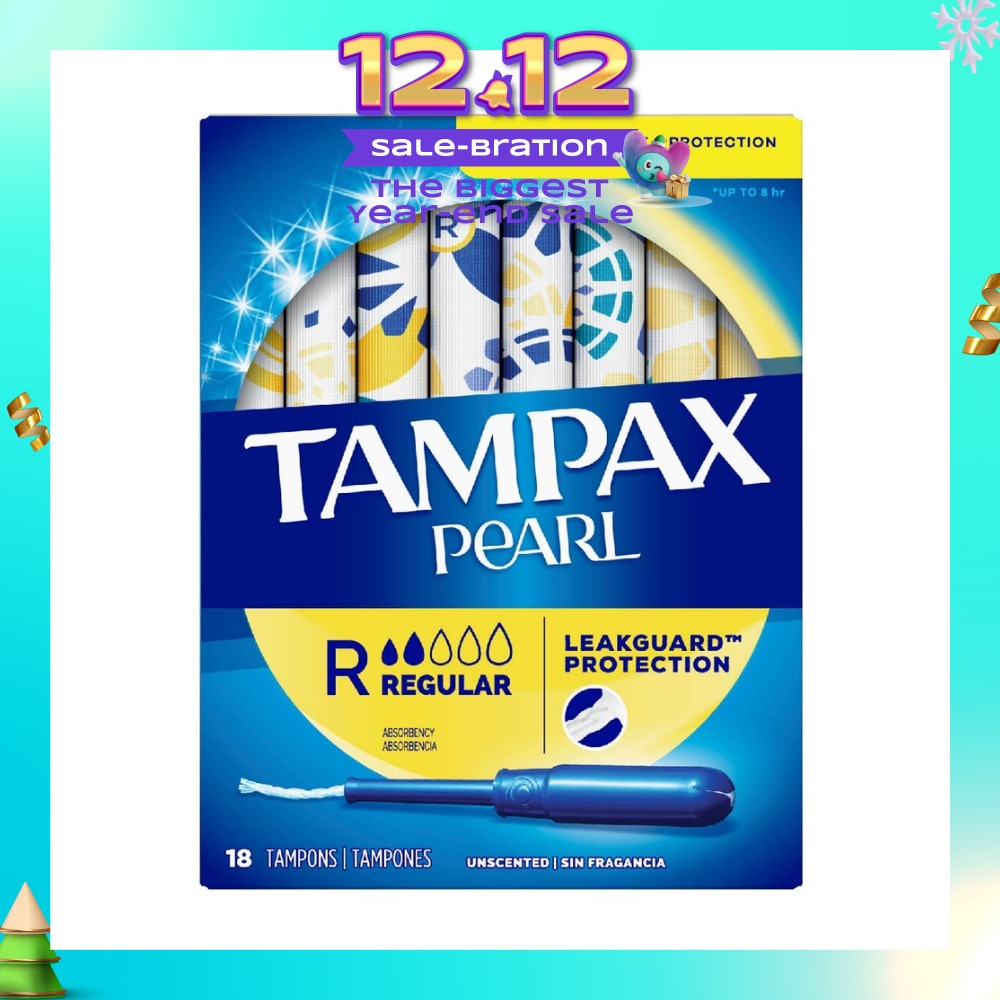 Pearl Plastic Regular Absorbency Unscented Tampons 18s