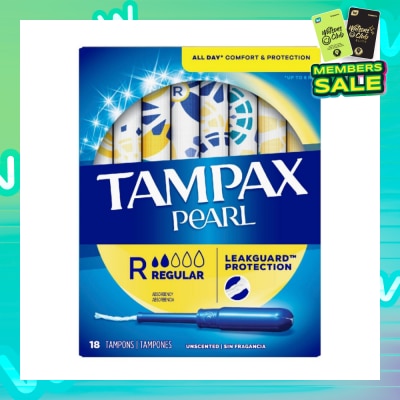 TAMPAX Pearl Plastic Regular Absorbency Unscented Tampons 18s