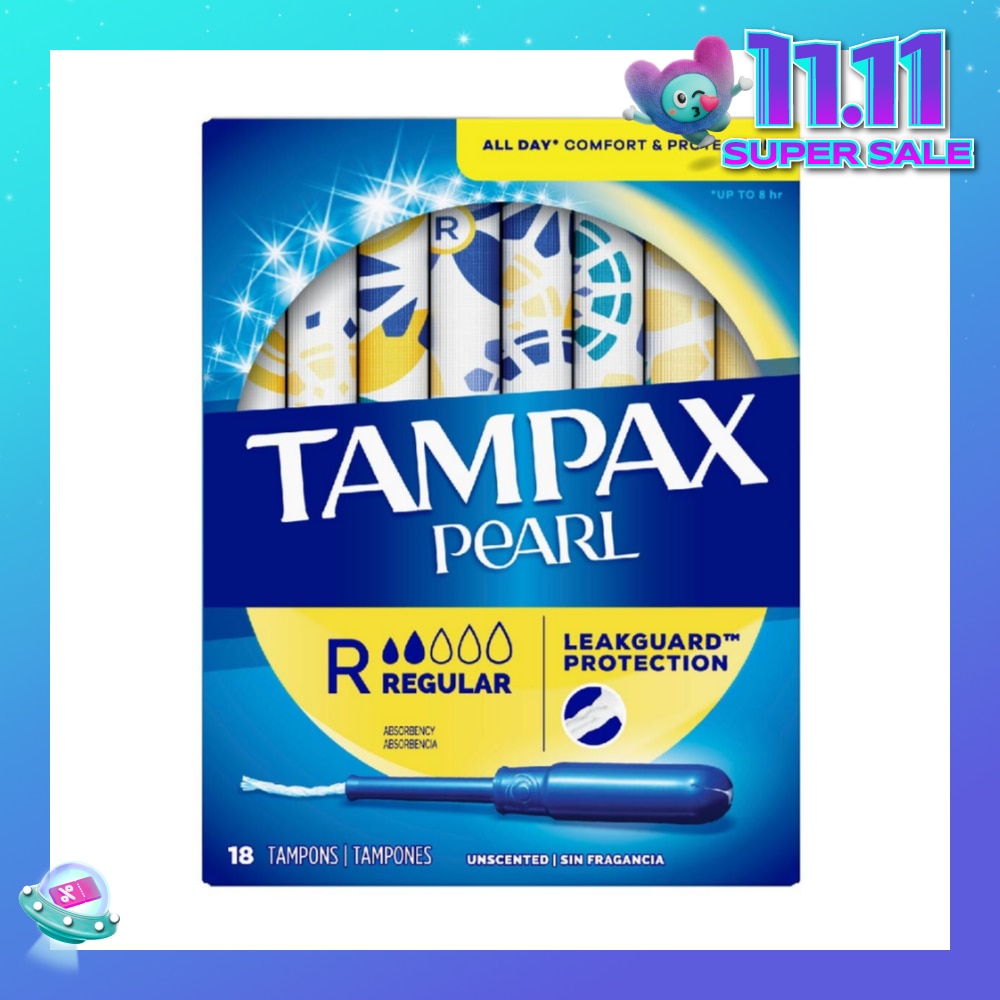 Pearl Plastic Regular Absorbency Unscented Tampons 18s