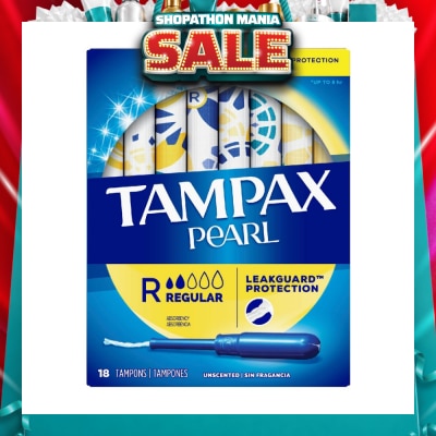 TAMPAX - Pearl Plastic Regular Absorbency Unscented Tampons 18s