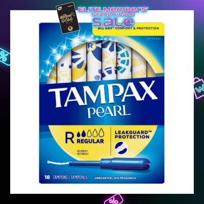 TAMPAX Pearl Plastic Regular Absorbency Unscented Tampons 18s