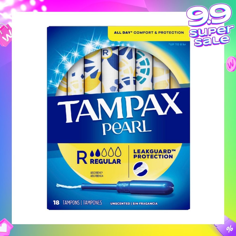 Pearl Plastic Regular Absorbency Unscented Tampons 18s