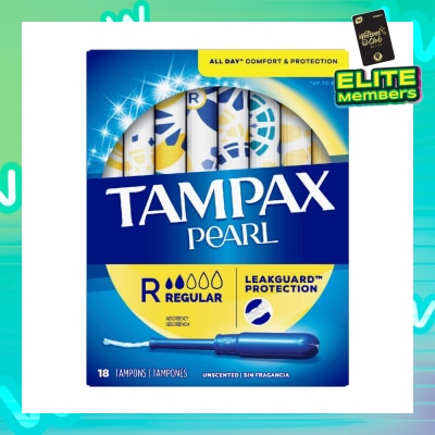 TAMPAX Pearl Plastic Regular Absorbency Unscented Tampons 18s