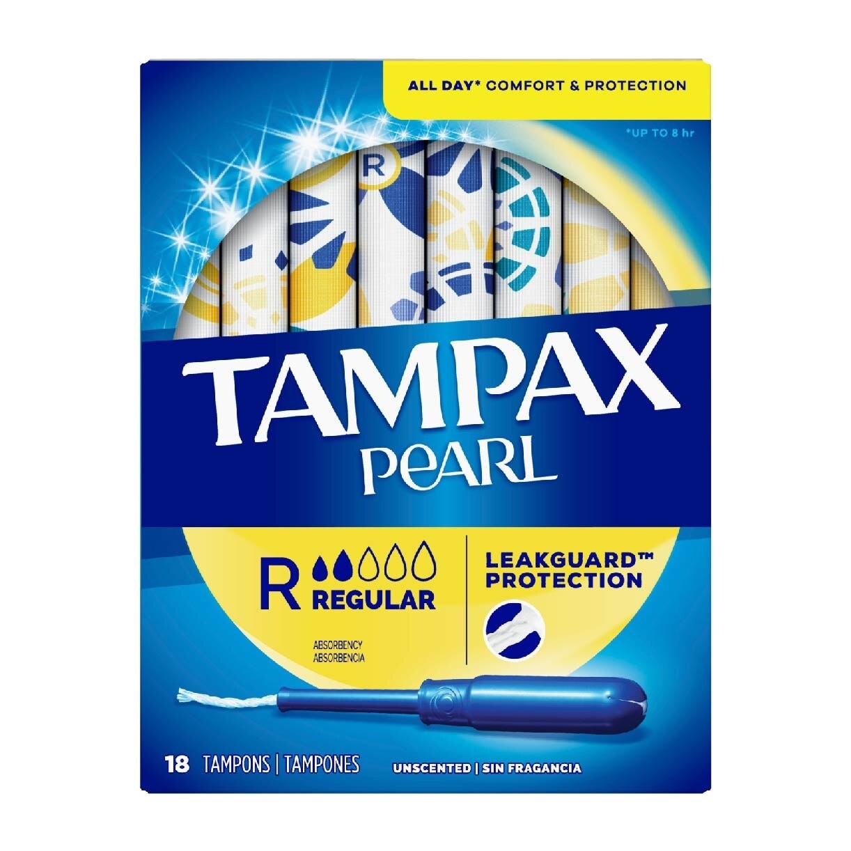 Pearl Plastic Regular Absorbency Unscented Tampons 18s