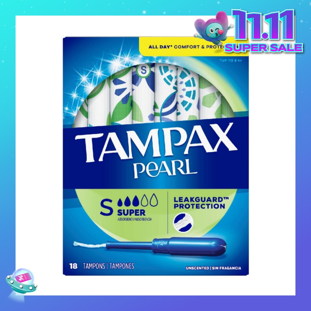 Pearl Plastic Super Absorbency Unscented Tampons 18s
