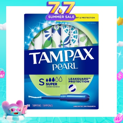 TAMPAX - Pearl Plastic Super Absorbency Unscented Tampons 18s
