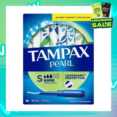 TAMPAX Pearl Plastic Super Absorbency Unscented Tampons 18s